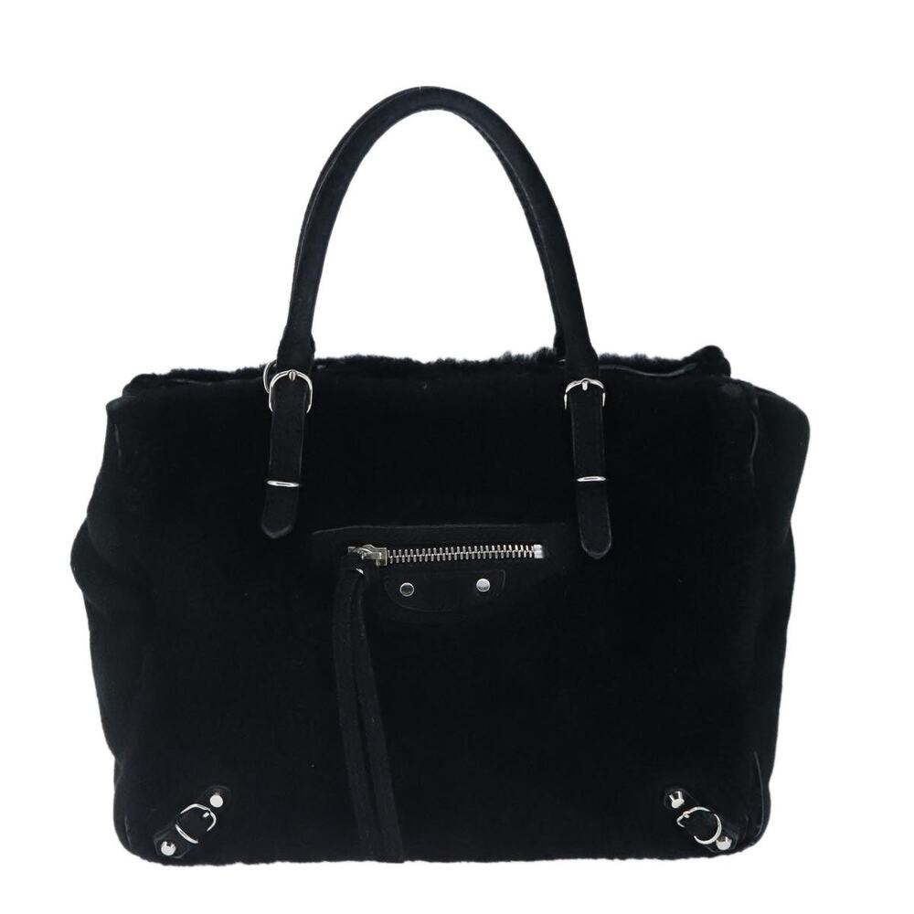 Balenciaga Suede Handbag Black